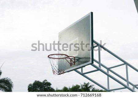 Basketball Hoop Green  board with sky background