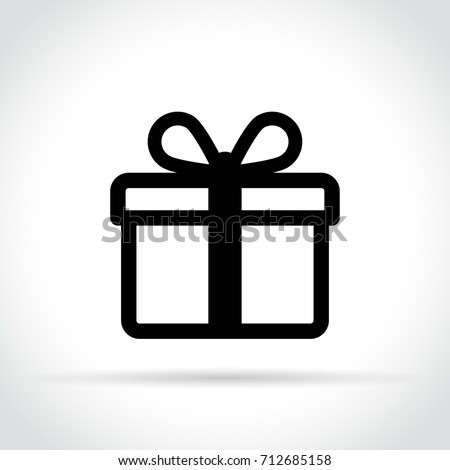 Illustration of gift icon on white background Royalty-Free Stock Photo #712685158