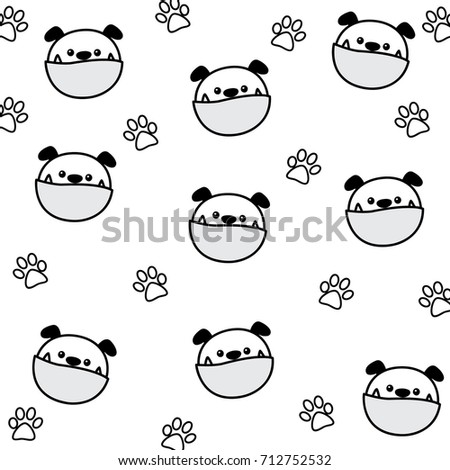Character design pattern background of head Dog