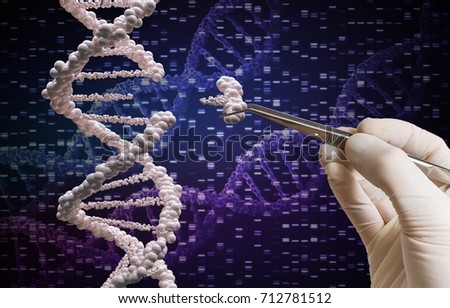 Genetic manipulation and DNA modification concept.