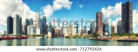 Skycraper of Chicago Skyline Panorama, Chicago, Illinois, USA Royalty-Free Stock Photo #712792426