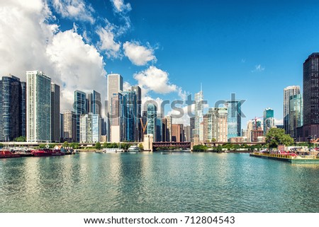 Skyline Cityscape Chicago Illinois, USA
