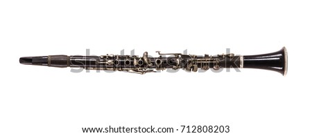 clarinet on white isolated background Royalty-Free Stock Photo #712808203