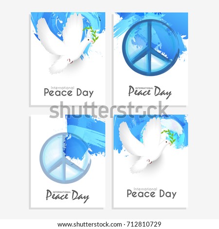 Illustration Of International Peace Day,Poster Or Banner Template Sets Design.