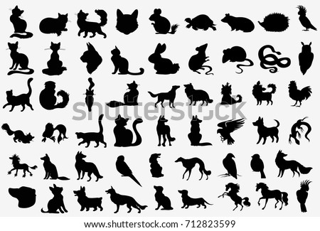 Big Vector Collection of Animals Silhouettes