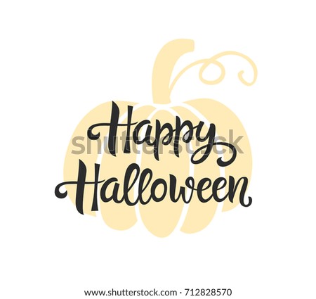 Happy Halloween typography poster with handwritten calligraphy text, isolated on white background. Vector Illustration