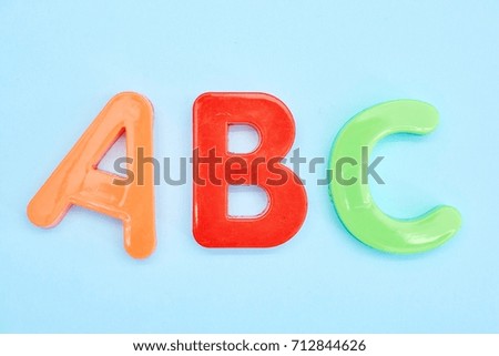 A studio photo of letters of the alphabet