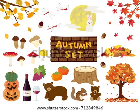 Autumn vector illustration set