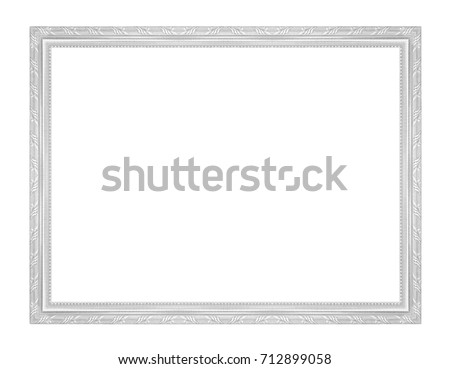 silver picture frame isolated on white background