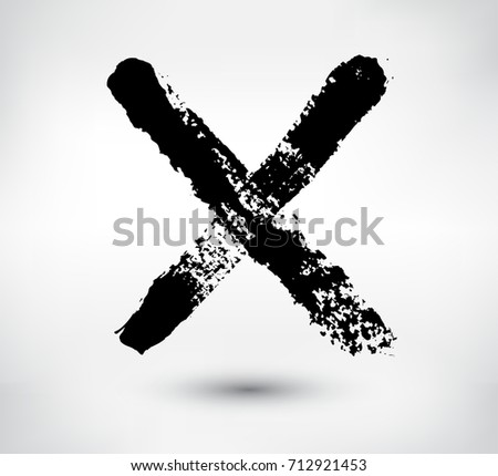 X.Grunge letter X Vector cross sign.