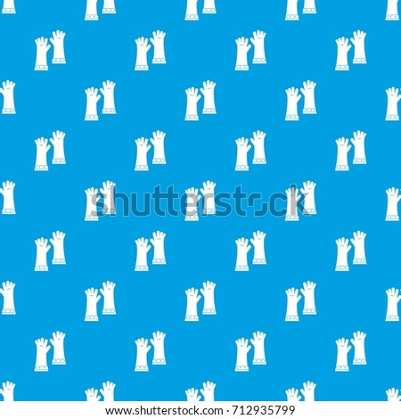 Heat resistant gloves for welding pattern repeat seamless in blue color for any design. Vector geometric illustration