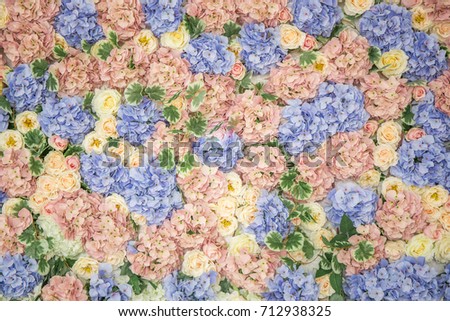 background, wall of flowers