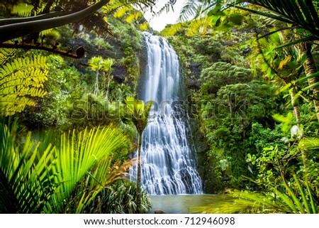beautiful waterfall in forest