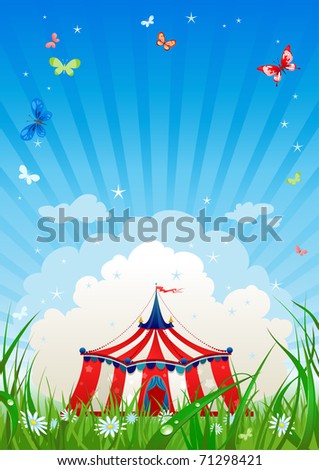 Travelling circus with space for text