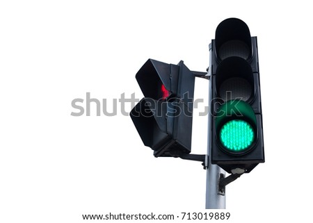 Traffic light on white background