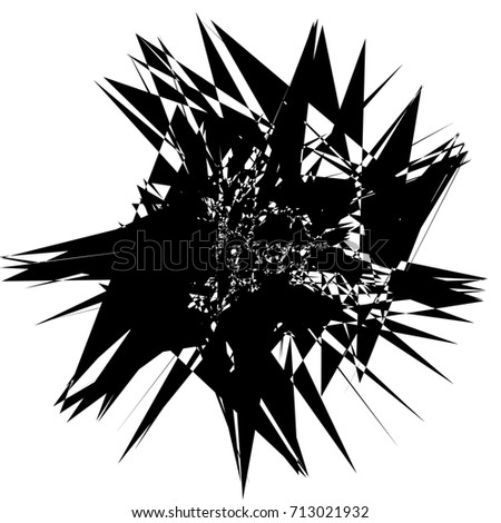Radial abstract op-art element. Black abstract shape isolated on white
