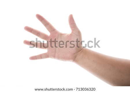 hand on the white background