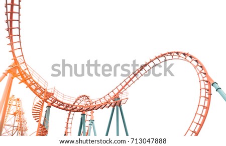 Roller coaster on white background Royalty-Free Stock Photo #713047888