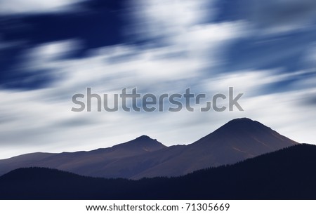 Beautiful mountains landscape and blue sky