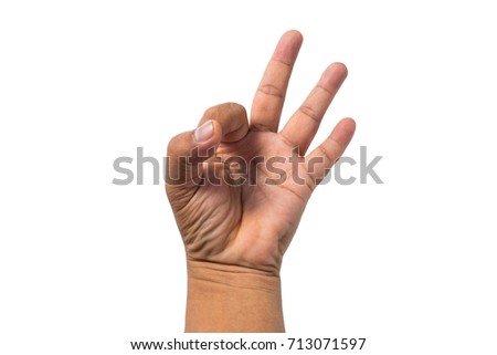 Asian hand  signs on white background