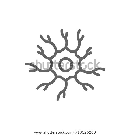 Simple neuron, nerve line icon. Symbol and sign vector illustration design. Editable Stroke. Isolated on white background Royalty-Free Stock Photo #713126260