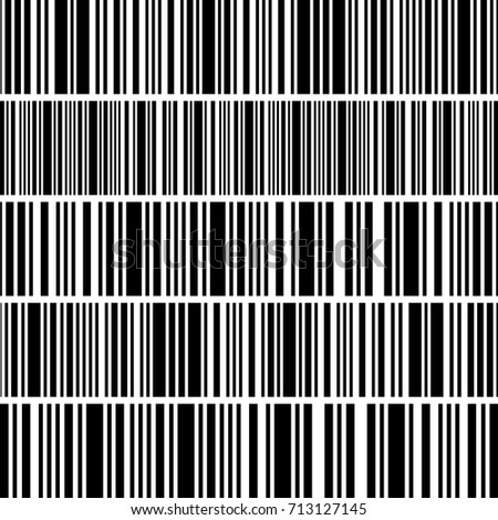 Set, collection of barcodes isolated on white background. Thin and thick vertical stripes. Black and white line. Vector stylish background. Repeating geometric tiles.