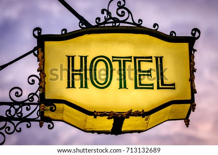 antique hotel sign in germany
