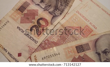 Croatian bills, Croatian money - Kuna.