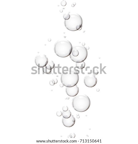 Bubbles or serum on white background
