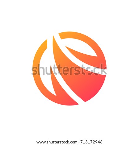 Abstract fire icon flame sign circle logo symbol.