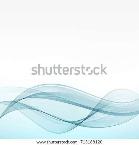 Blue abstract wave on white background