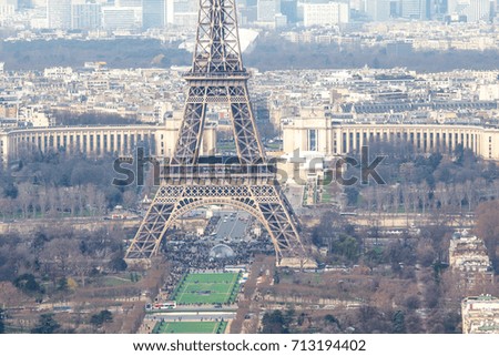 Eiffel Tower and Paris cityscape from Tour Montparnasse, France