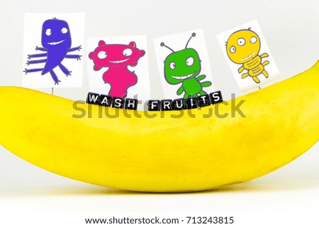 Concept wash fruits on a white background