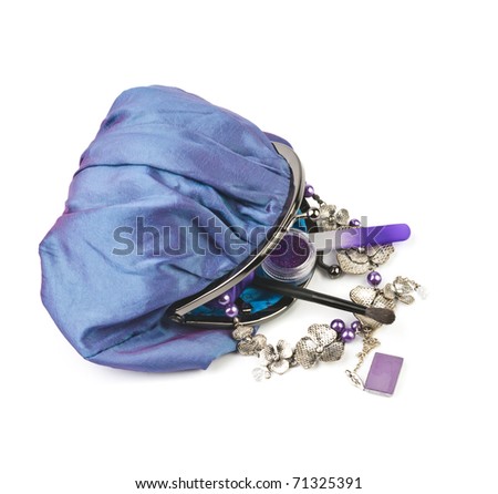 Makeup bag isolated on a white background