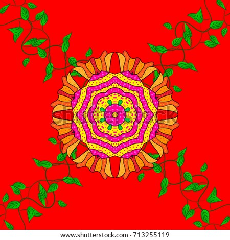 Textile print for bed linen, jacket, package design, fabric and fashion concepts. Seamless pattern with red, green and yellow flowers. Floral watercolor seamless background.