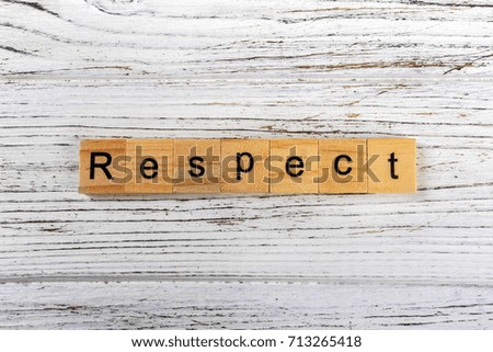 RESPECT word made with wooden blocks concept