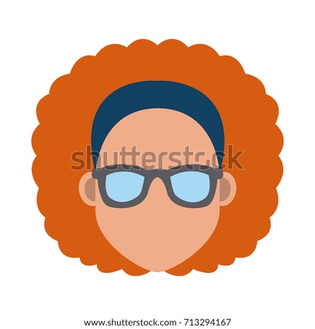 Young woman cartoon with sunglasses