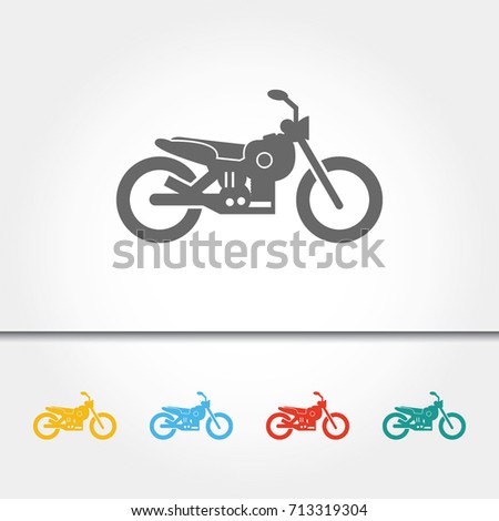 Motorcycle Motorbike Single Icon Vector Illustration