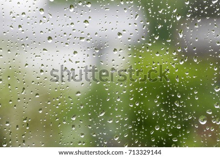 Raindrops on window, abstract background
