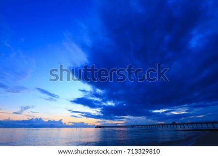 Beautiful sky at  twilight times on the sea  