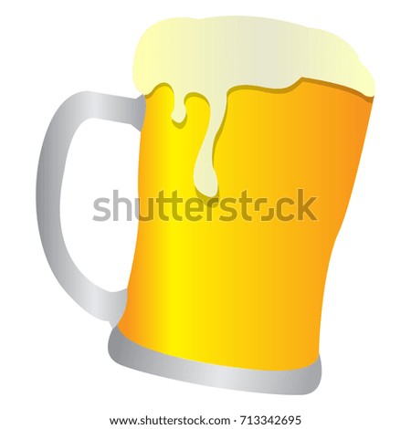 Isolated beer mug on a white background, Vector illustration