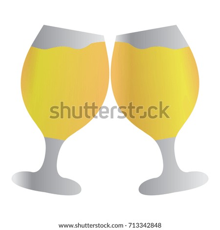 Pair of beer glasses on a white background, Vector illustration
