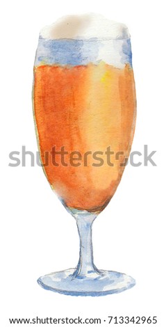 Watercolor beer glass