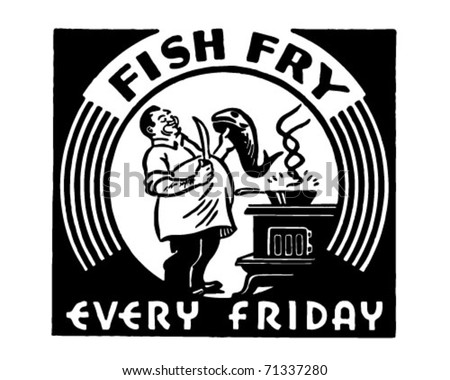 Fish Fry - Retro Ad Art Banner