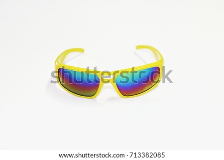 yellow glasses. Glasses isolate. Glasses on white background.
