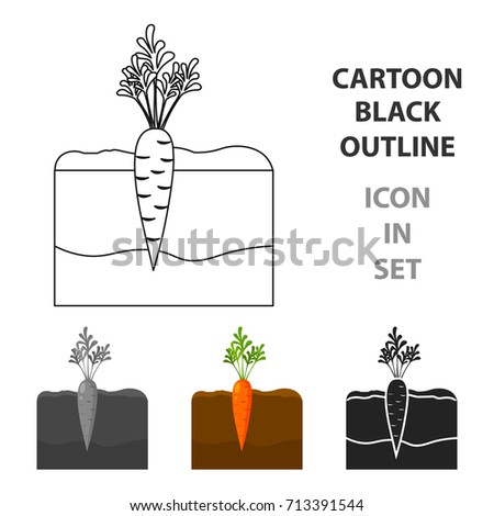 Carrot icon cartoon. Single plant icon from the big farm, garden, agriculture cartoon.