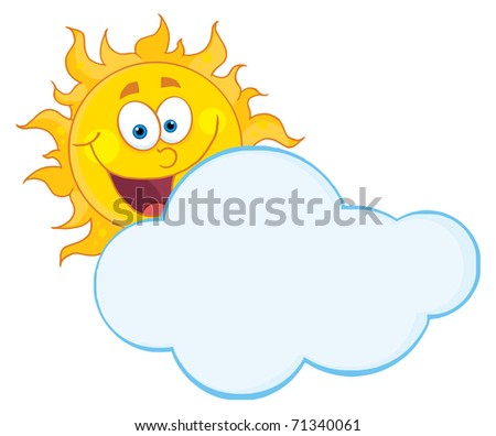 Happy Sun Hiding Behind Cloud