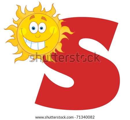 Smiling Sun With Letters S