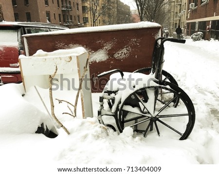 wheelchair in the snow