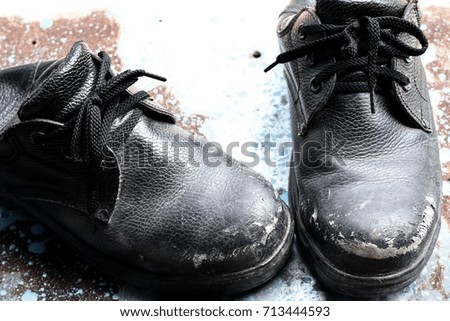 Old leather shoes